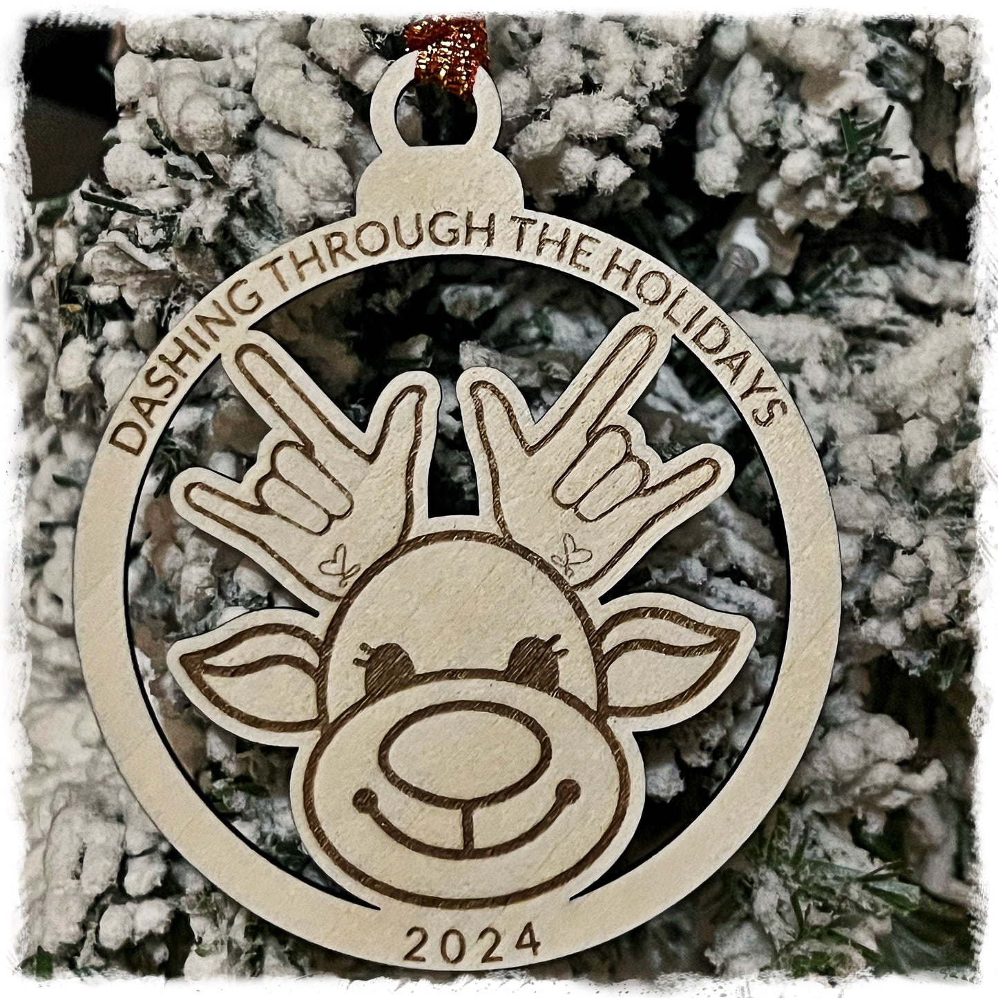 Reindeer with _\m/ Antlers Ornament