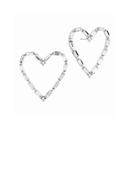 Ivy's Silver Heart Studs