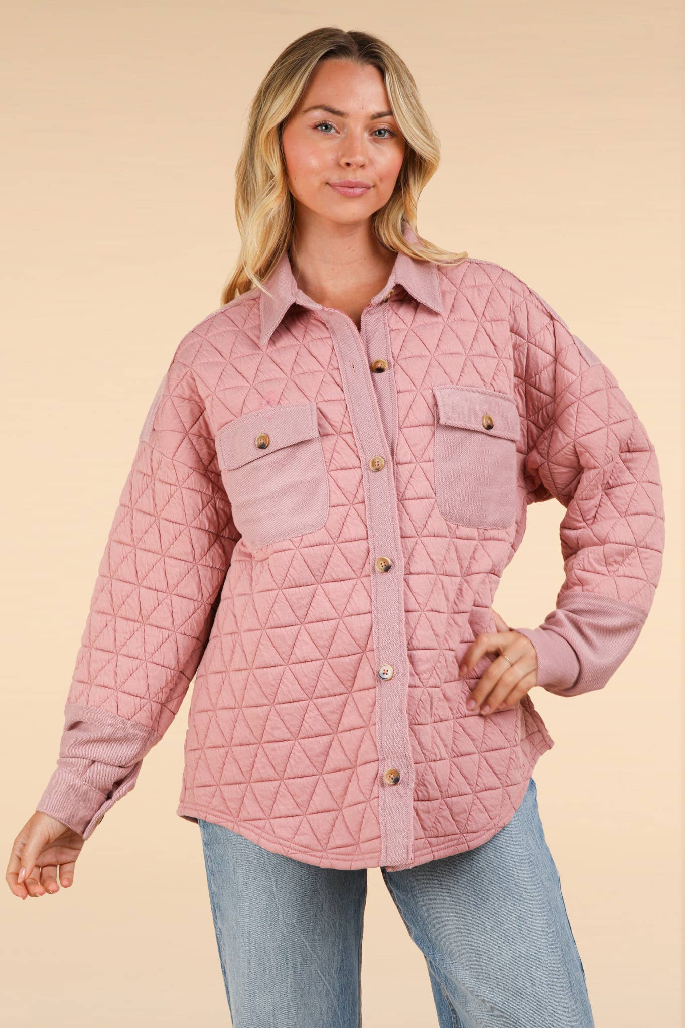 Kalli's Oversized Quilted Cozy Shacket