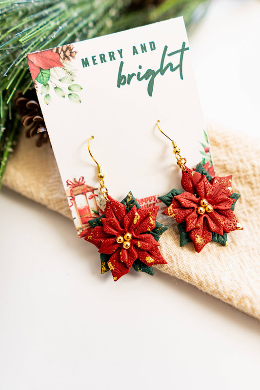 Statement Poinsettia Earrings