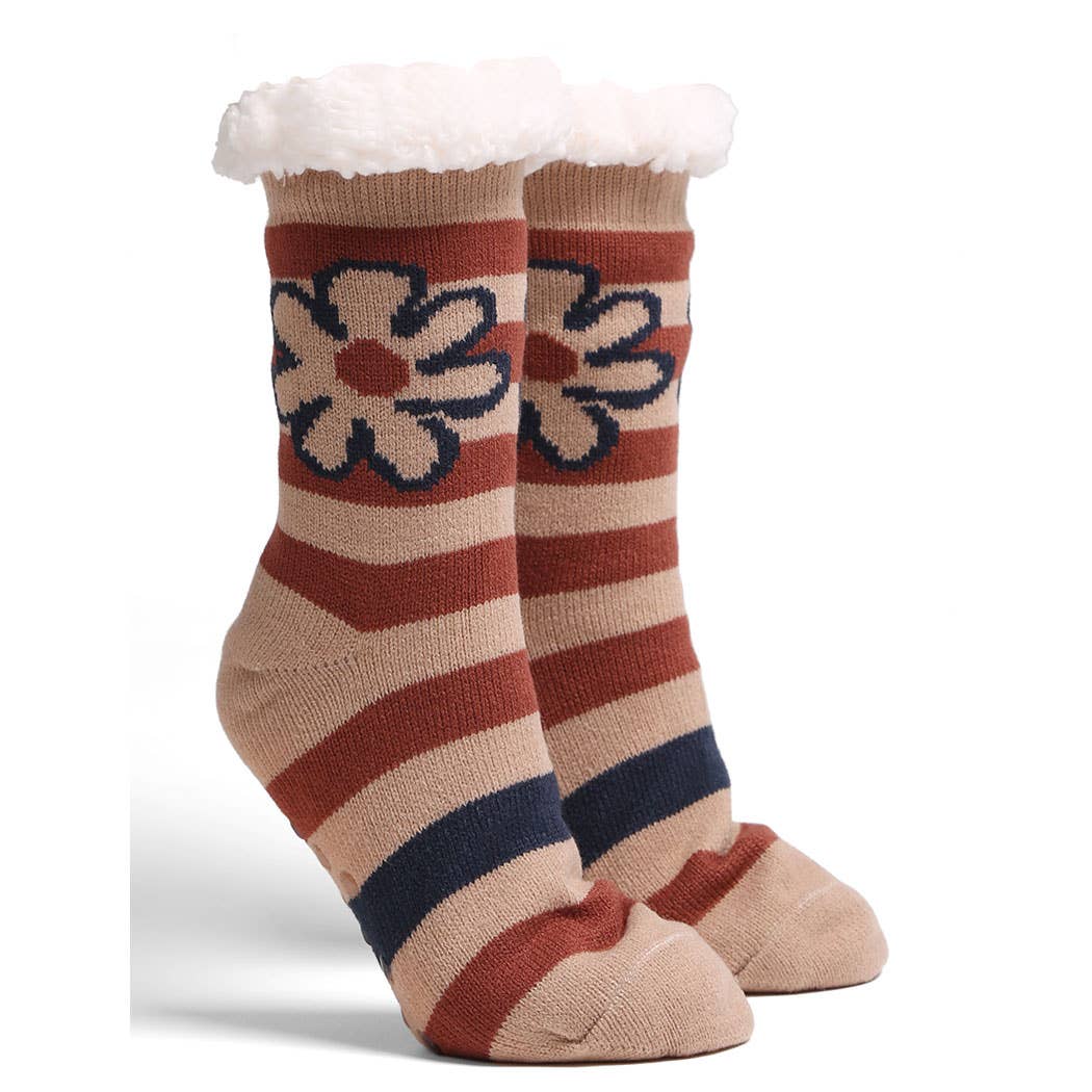 Luxury Soft Floral Slipper Mini Crew Winter Socks