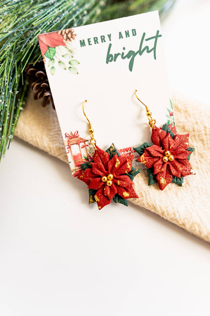 Statement Poinsettia Earrings