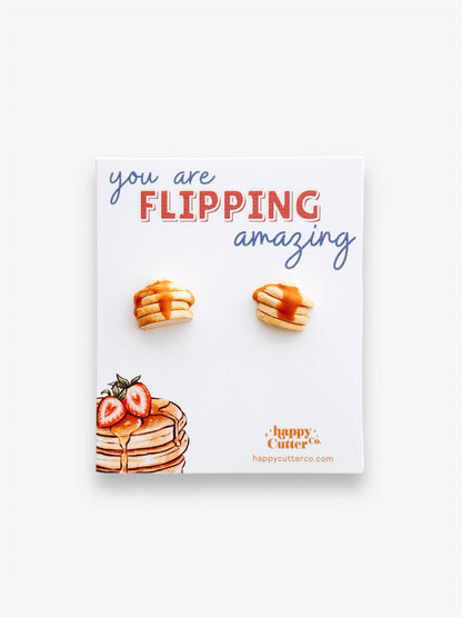 Flipping Amazing Pancake Stack Stud Earrings | Foodie Gift