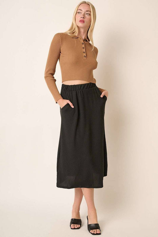 Beth's Ribbed Midi Skirt