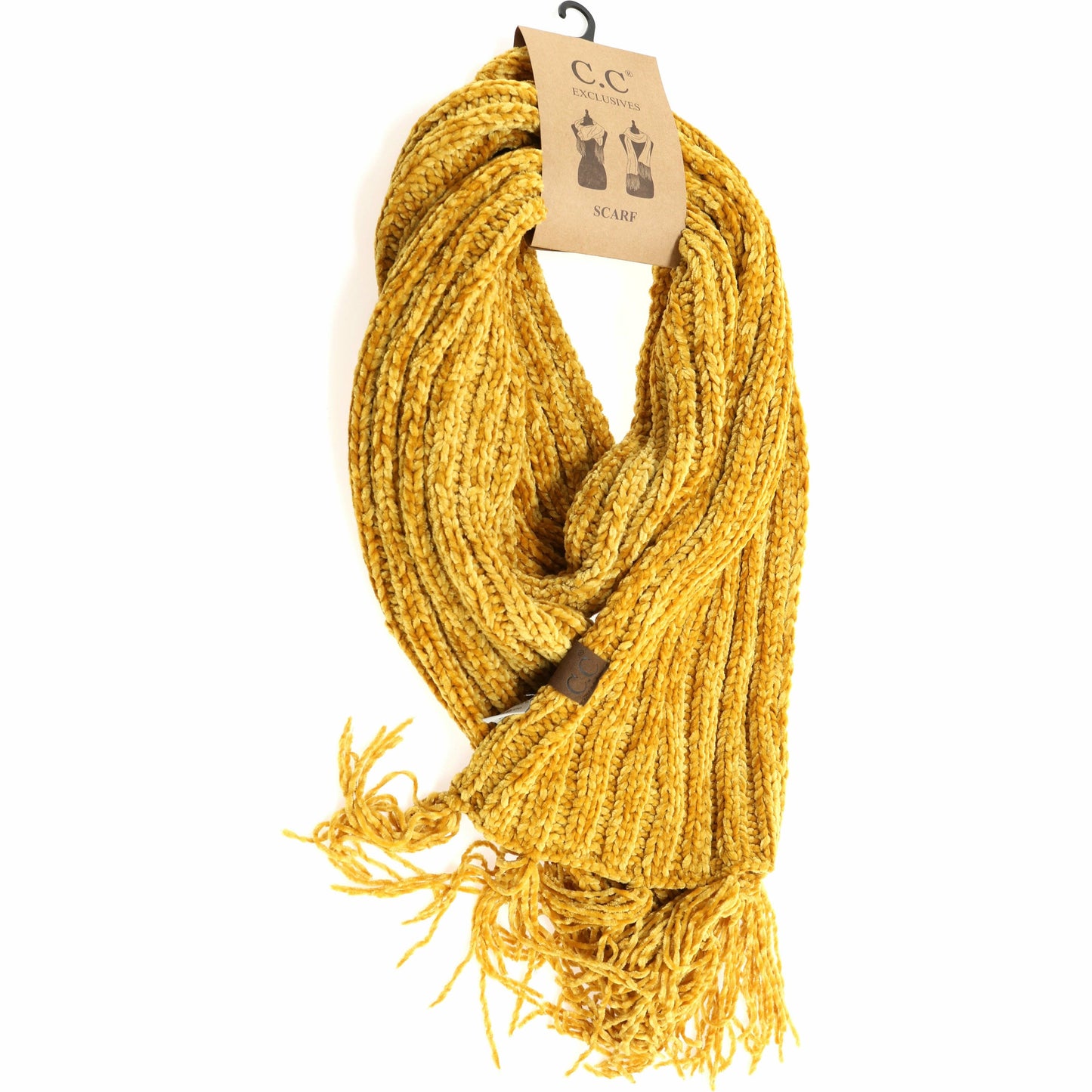 Noel's Mustard Ribbed Chenille CC Scarf