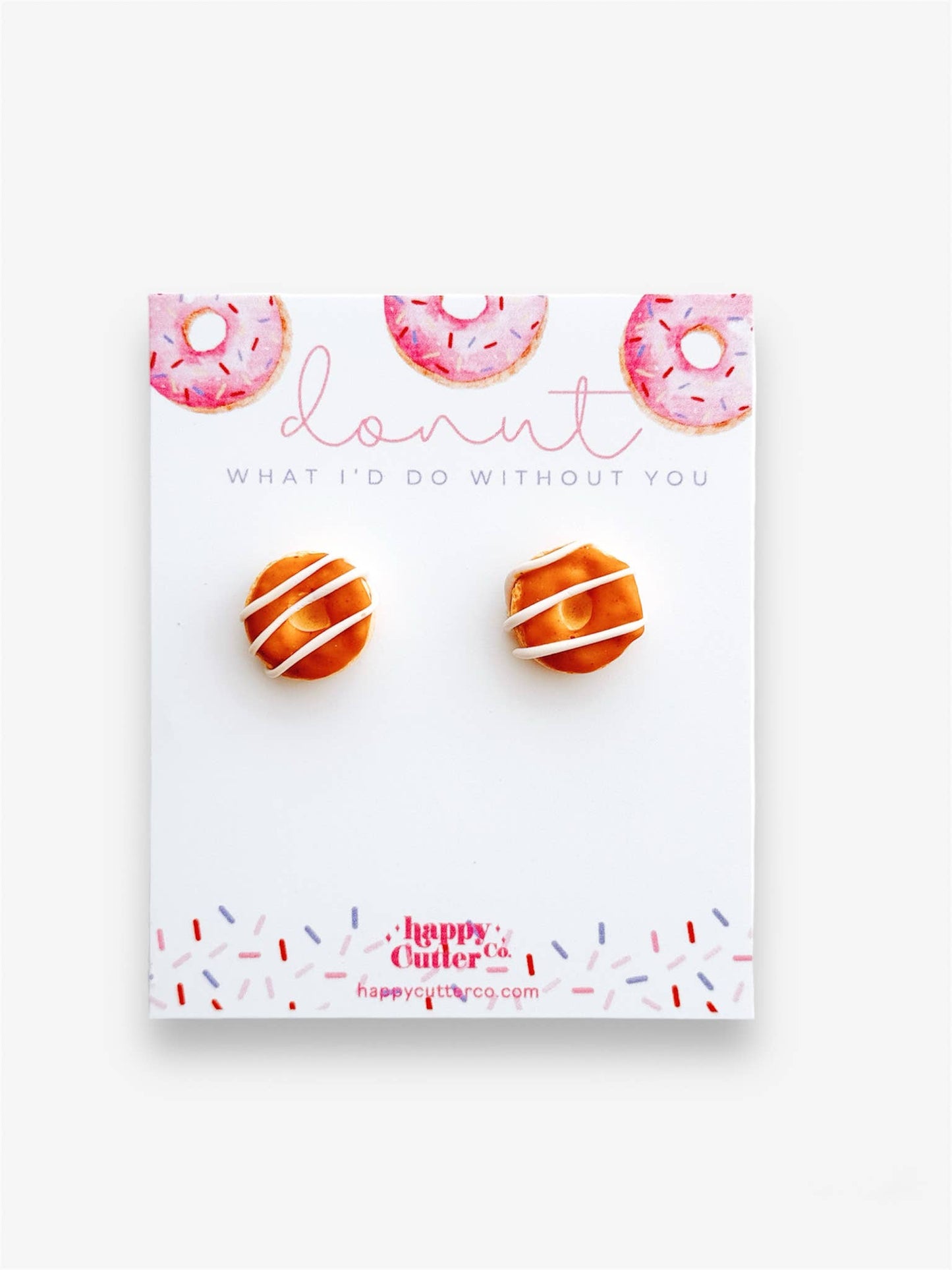 Maple Donut Clay Stud Earrings | Foodie Gift Dessert Gift