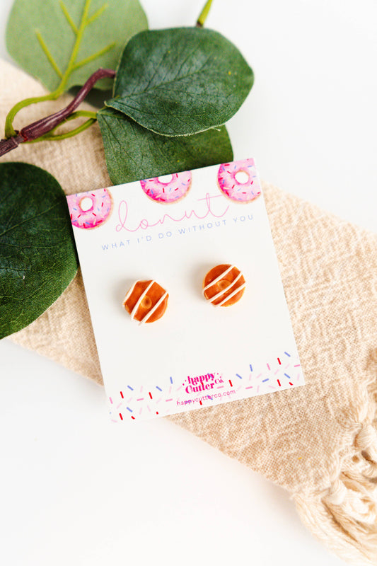 Maple Donut Clay Stud Earrings | Foodie Gift Dessert Gift