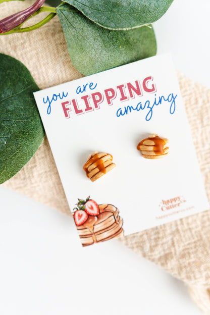 Flipping Amazing Pancake Stack Stud Earrings | Foodie Gift