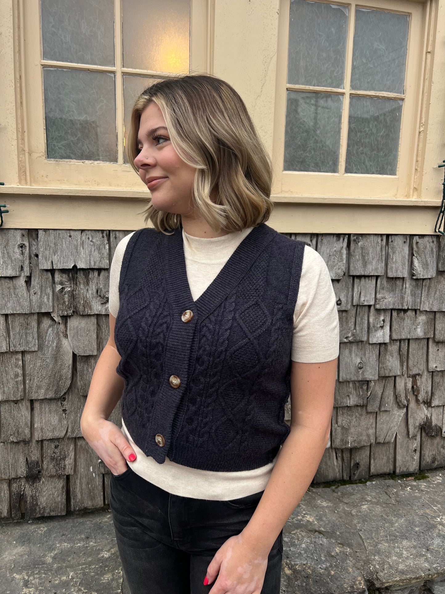 Catherine's Cable Knit Vest