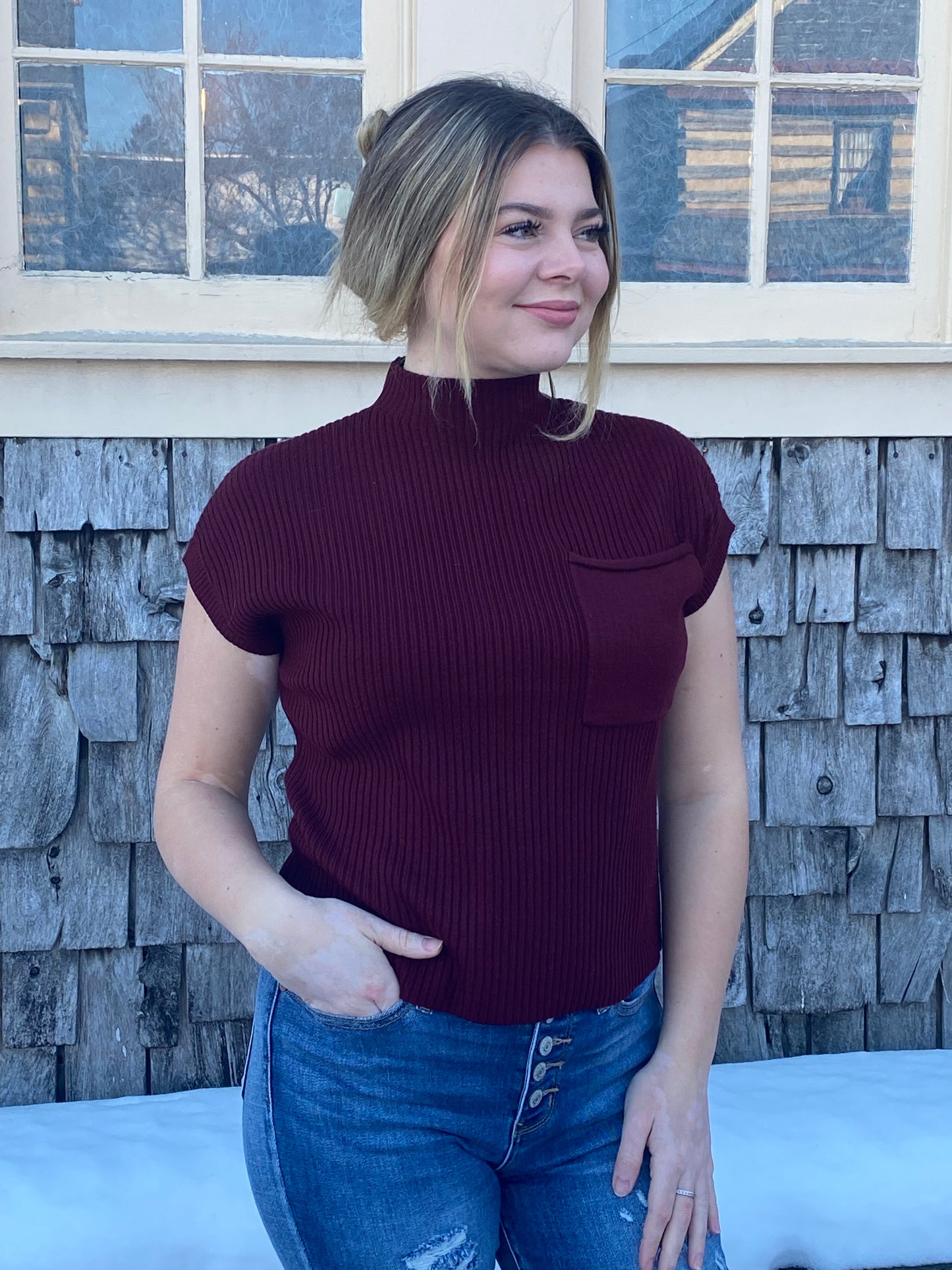Mineral Red Ribbed Knit Short Sweater – Ivy's Haven Boutique