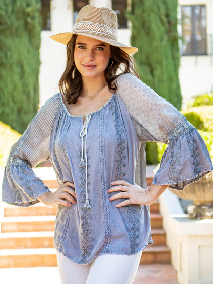 Micaela's Grey Boho Top