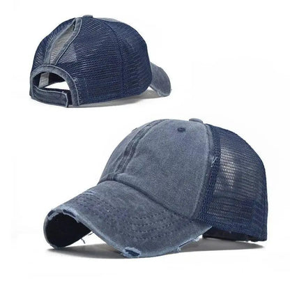 BB Distressed Breathable Ponytail Cap