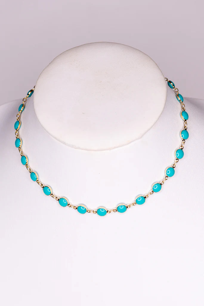 Sawyer Necklace In Turquoise/Gold