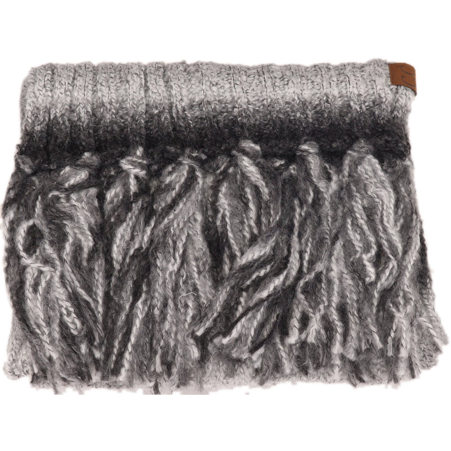 Ombre Knit Scarf with Fringe