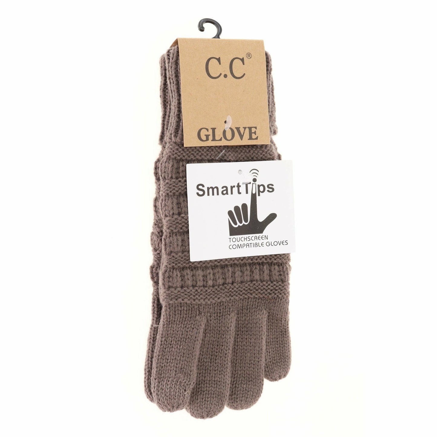 Crystal's Solid Cable Knit CC Gloves