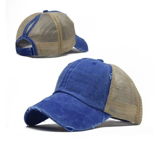BB Distressed Breathable Ponytail Cap