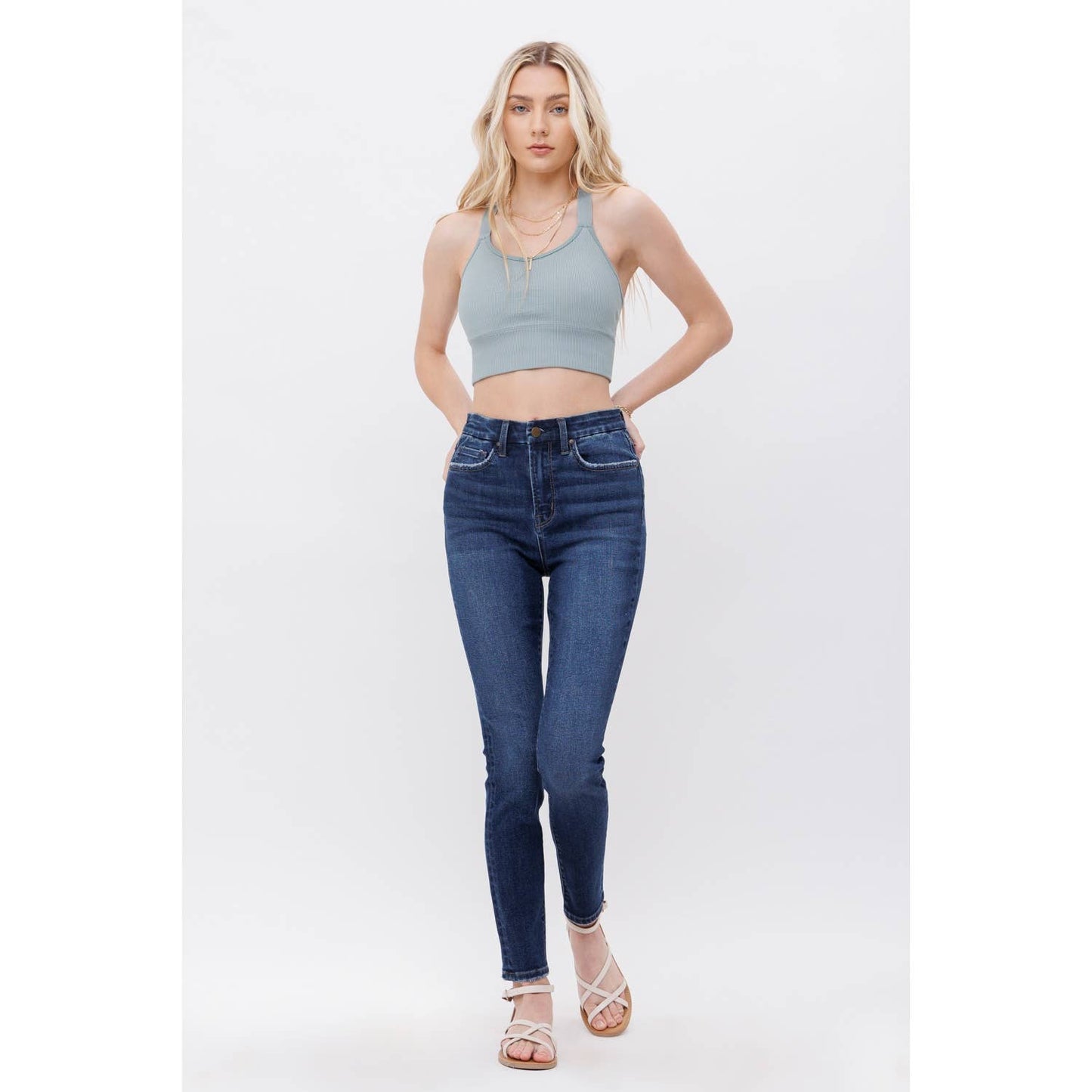 Micalet Dark Blue High Rise Skinny Jeans