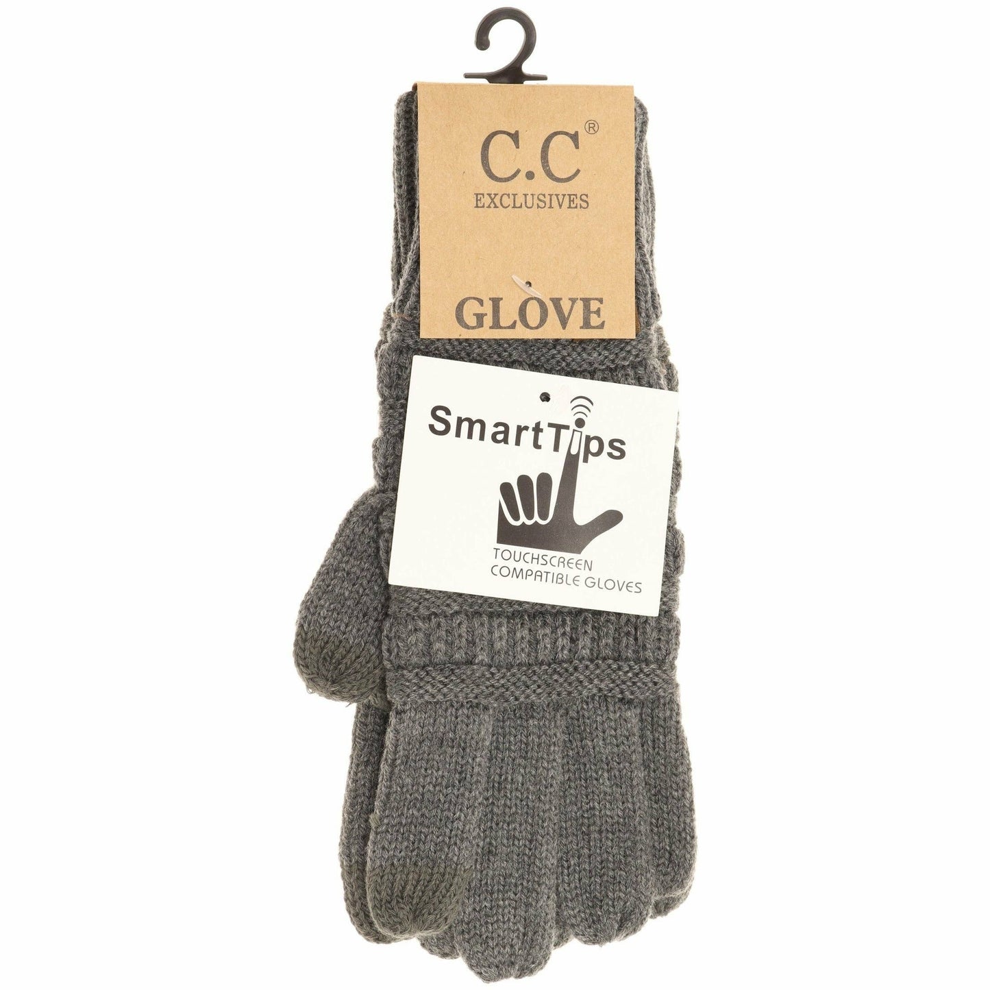 Crystal's Solid Cable Knit CC Gloves