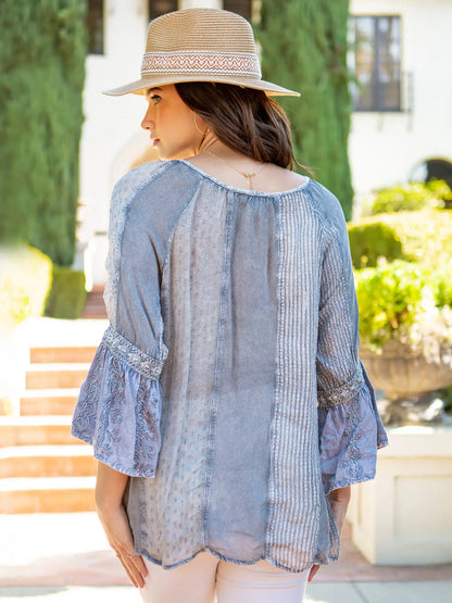 Micaela's Grey Boho Top