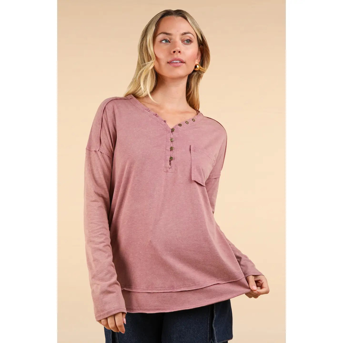 Anni's Mauve Mineral Washed Top